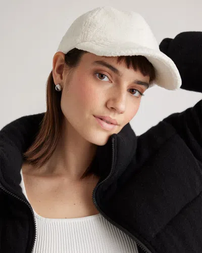 Quince Women's Sherpa Baseball Cap In Ivory