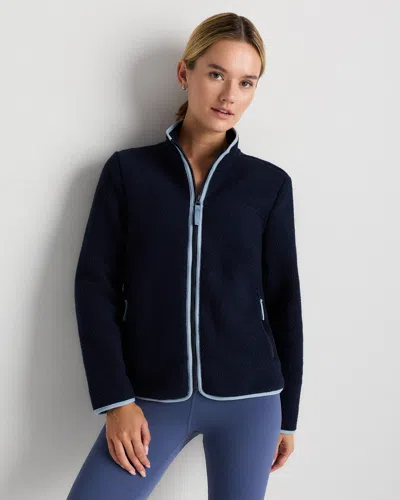 Quince Women's Sherpa Full-zip Jacket In Blue