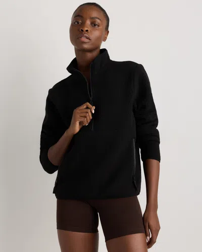 Quince Women's Sherpa Half-zip Jacket In Black