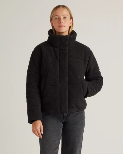Quince Women's Sherpa Puffer Jacket In Black