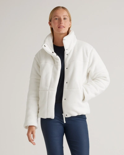 Quince Women's Sherpa Puffer Jacket In Ivory