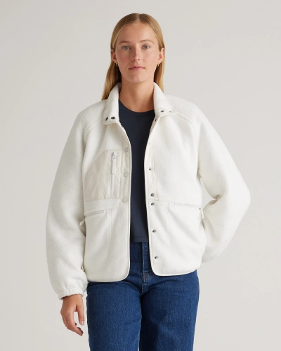 Quince Women's Sherpa Snap Front Jacket In Ivory