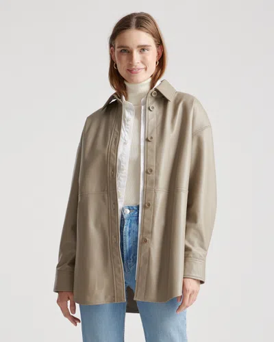 Quince Women's Shirt Jacket In Mushroom