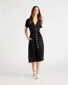 Quince Women's Short Sleeve Dress In Black