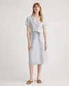 QUINCE WOMEN'S 100% EUROPEAN LINEN BUTTON FRONT DRESS