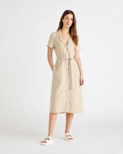 Quince Women's Short Sleeve Dress In Driftwood