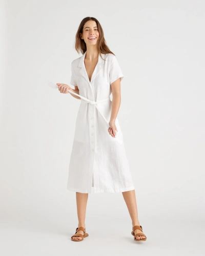 Quince Women's Short Sleeve Dress In White
