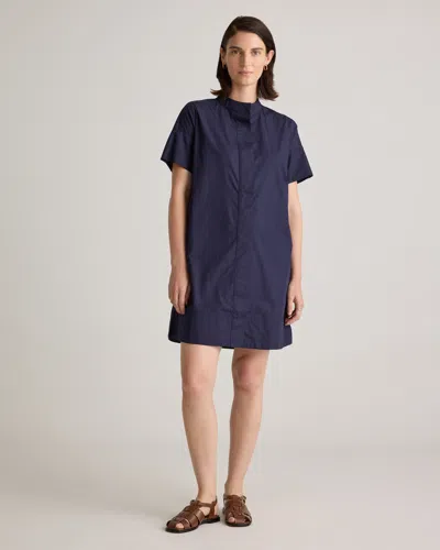 Quince Women's Short Sleeve Shirt Dress In Navy