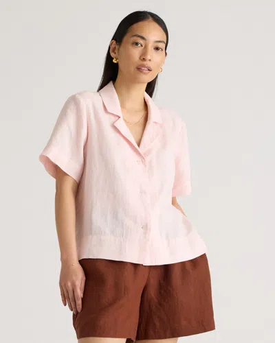 Quince Women's Short Sleeve Shirt In Pale Pink
