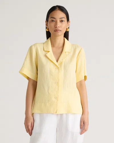 Quince Women's Short Sleeve Shirt In Soft Yellow