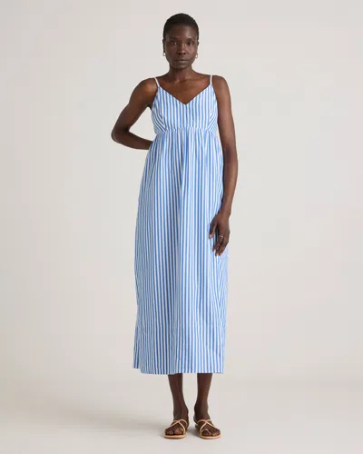 Quince Women's Sleeveless Maxi Dress In Azure Stripe