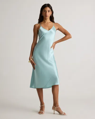 Quince Women's Slip Dress In Aqua Pearl