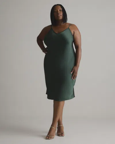 Quince Women's Slip Dress In Forest Green