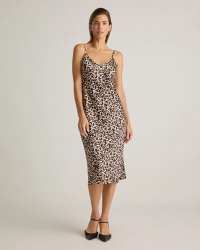 Quince Women's Slip Dress In Leopard