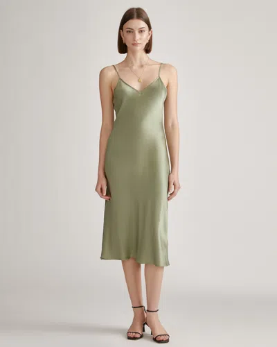 Quince Women's Slip Dress In Moss Green