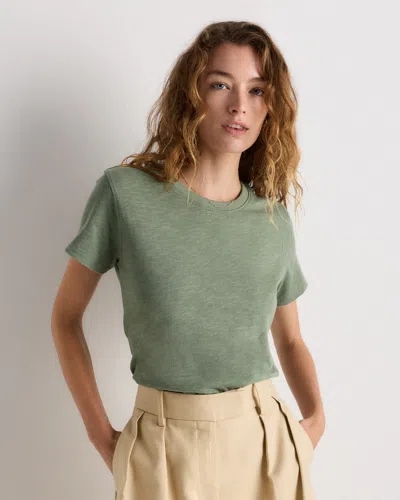 Quince Women's Slub Crewneck T-shirt In Green