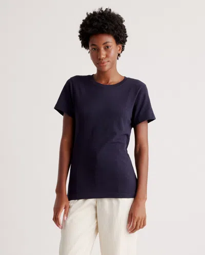 Quince Women's Slub Crewneck T-shirt In Navy