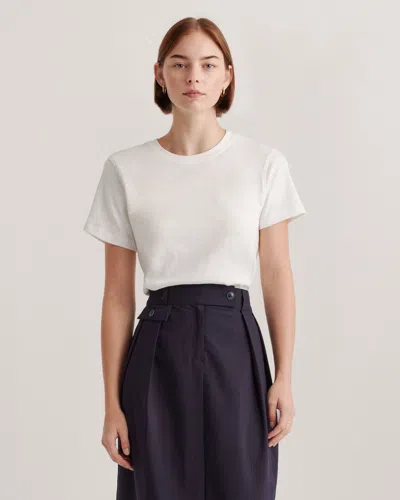 Quince Women's Slub Crewneck T-shirt In White