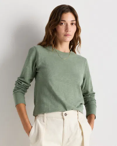 Quince Women's Slub Long Sleeve T-shirt In Green