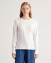 Quince Women's Slub Long Sleeve T-shirt In White
