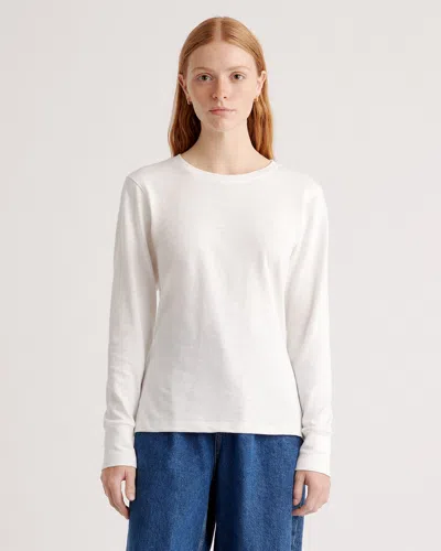 Quince Women's Slub Long Sleeve T-shirt In White