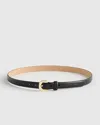Quince Women's Sofia European Leather Skinny Belt In Black