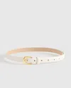 Quince Women's Sofia European Leather Skinny Belt In Bone