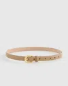 Quince Women's Sofia European Leather Skinny Belt In Mushroom