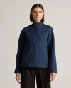 Quince Women's Softshell Fleece-lined Full-zip Jacket In Heather Deep Navy