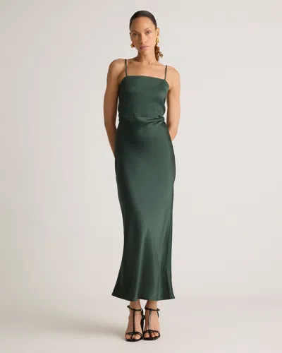 Quince Women's Square Neck Maxi Dress In Forest Green