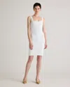 Quince Women's Square Neck Ribbed Knit Mini Dress In White