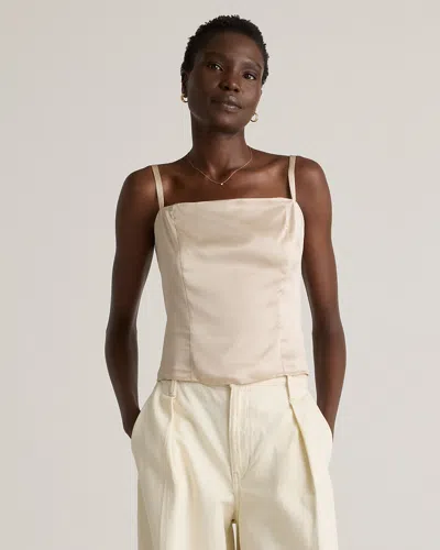 Quince Women's Square Neck Tank Top In Champagne