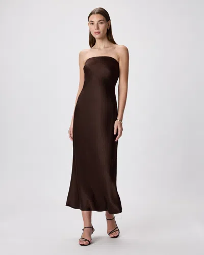 Quince Women's Strapless Midi Dress In Brown