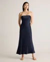 Quince Women's Strapless Midi Dress In Navy