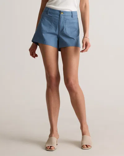 Quince Women's Stretch Cotton Chino Patch Pocket Shorts In Aegean Blue