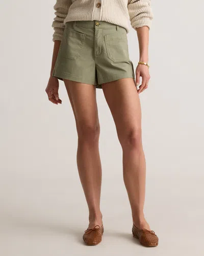 Quince Women's Stretch Cotton Chino Patch Pocket Shorts In Olive