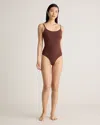 Quince Women's Stretch Cotton Jersey Cami Bodysuit In Cocoa