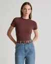 Quince Women's Stretch Cotton Jersey Fitted T-shirt In Cocoa