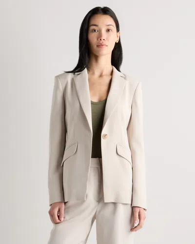 Quince Women's Stretch Crepe Cinched Waist Blazer In Sand