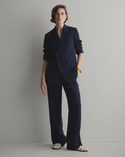 Quince Women's Stretch Crepe Classic Trouser Pants In Navy