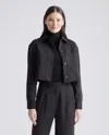 Quince Women's Stretch Crepe Cropped Jacket In Black