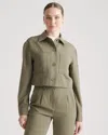 Quince Women's Stretch Crepe Cropped Jacket In Olive