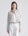 Quince Women's Stretch Crepe Cropped Jacket In Sand