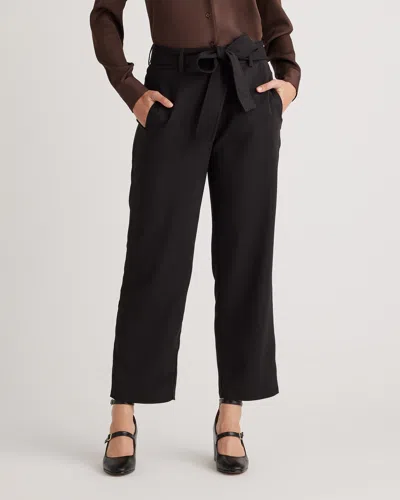 Quince Women's Stretch Crepe Paperbag Pants In Black