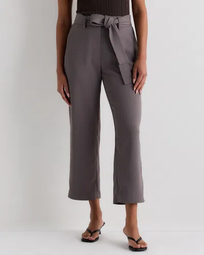 Quince Women's Stretch Crepe Paperbag Pants In Gray