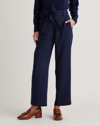 Quince Women's Stretch Crepe Paperbag Pants In Navy