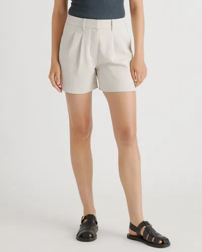 Quince Women's Stretch Crepe Pleated Shorts In Sand
