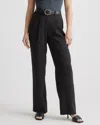 Quince Women's Stretch Crepe Pleated Wide Leg Pants In Black