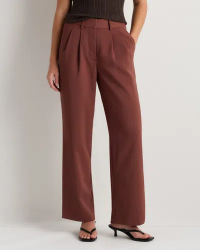 Quince Women's Stretch Crepe Pleated Wide Leg Pants In Brown