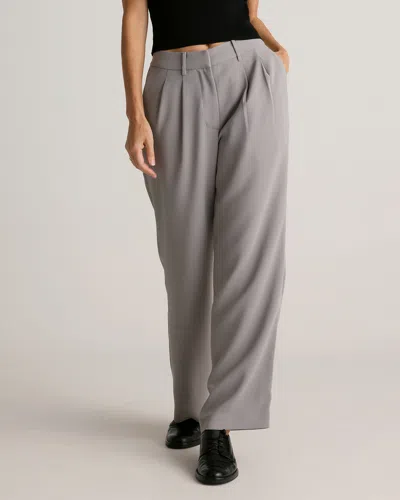 Quince Women's Stretch Crepe Pleated Wide Leg Pants In Coastal Grey